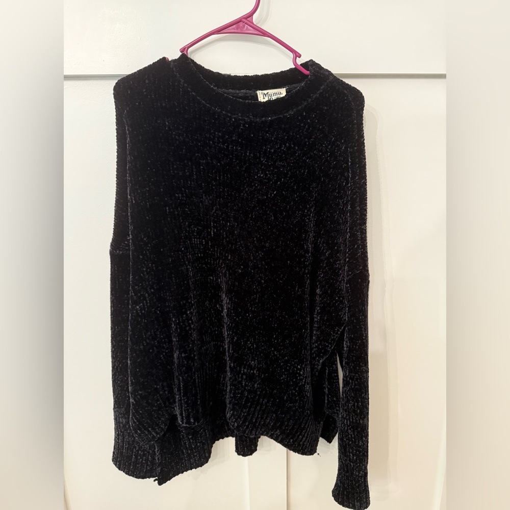 Show me your mumu Black Chenille Sweater